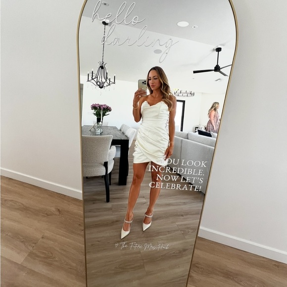 House of CB Emanuela Ivory Draped Ruched Mini Dress - Picture 13 of 13